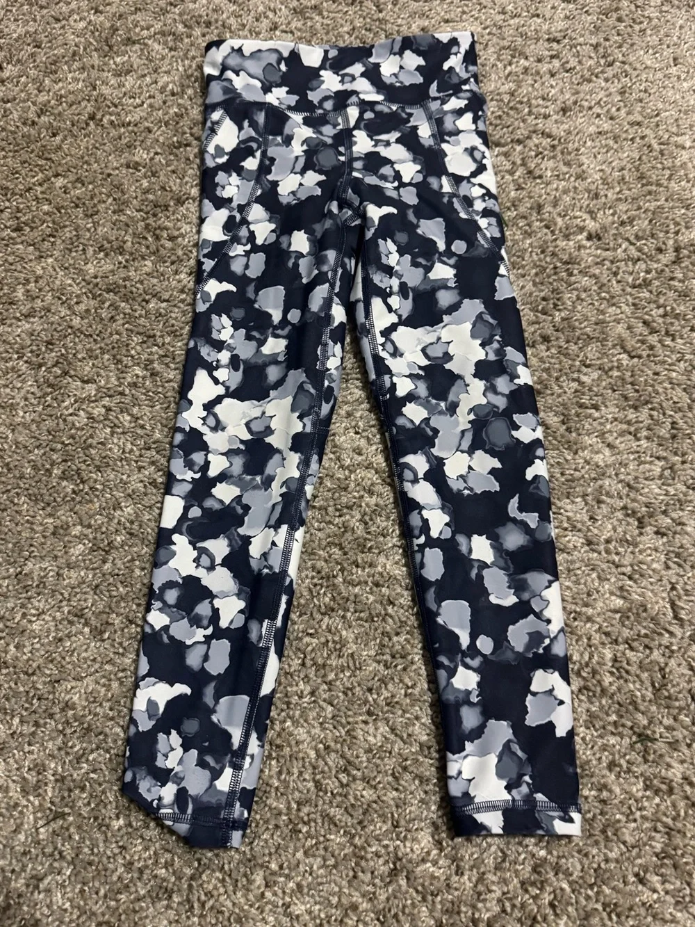 Old Navy Navy and White Printed Kids Leggings XS 5